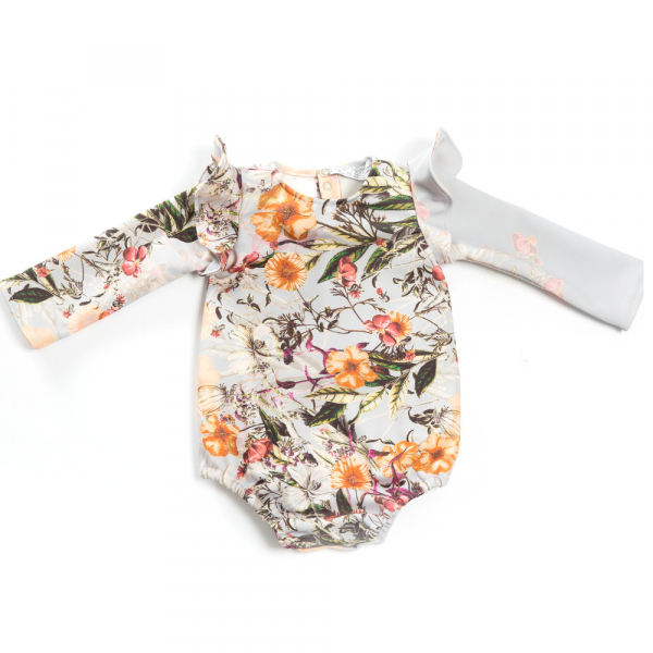 camicia body a fiori da bambina in neoprene