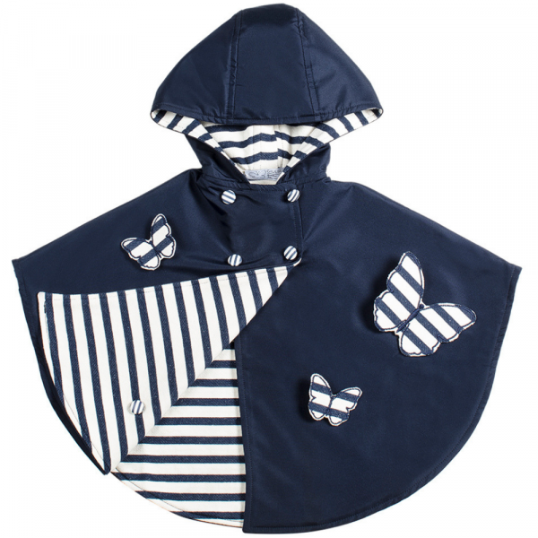 mantellina da bambina impermeabile con farfalle