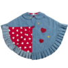 mantellina in jeans Love con patch paillette da bambina