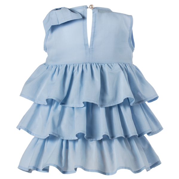dettaglio abito cerimonia bambina elegante Beatrice azzurro