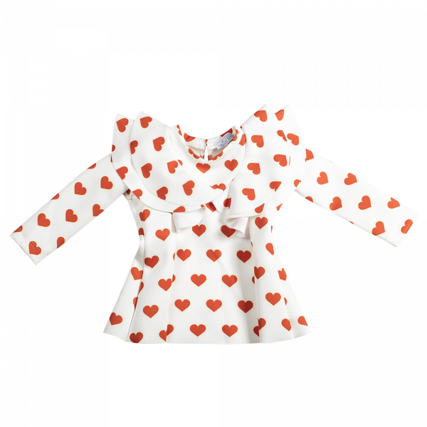 maglia a cuori bianca da bambina