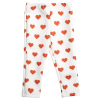 pantalone da bambina a cuori rosso e bianchi