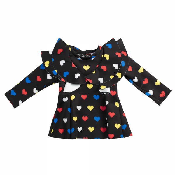 maglia da bambina a maniche lunghe a cuori