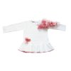 maglia bianca con fiori in felpa da bambina