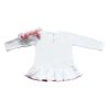 maglia da bambina bianca con fiori rosa in felpa