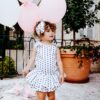 pagliaccetto gonna e fascia a stelle da bambina in cotone
