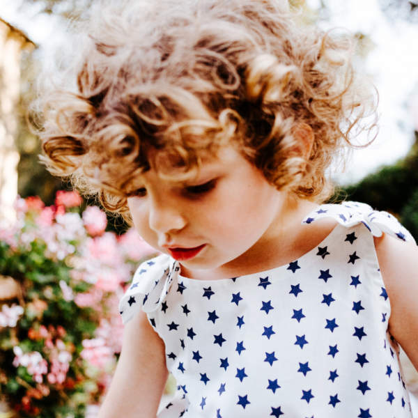 Pagliaccetto a stelle Ioris in cotone da bambina fino a 3 anni