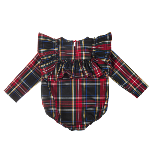 dettaglio retro camicia body tartan Emma da bambina