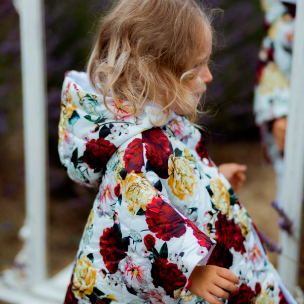 mantellina piumino a fiori 100 gr da bambina Giulia Mantelline