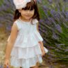 abito da cerimonia bambina in cotone rosa