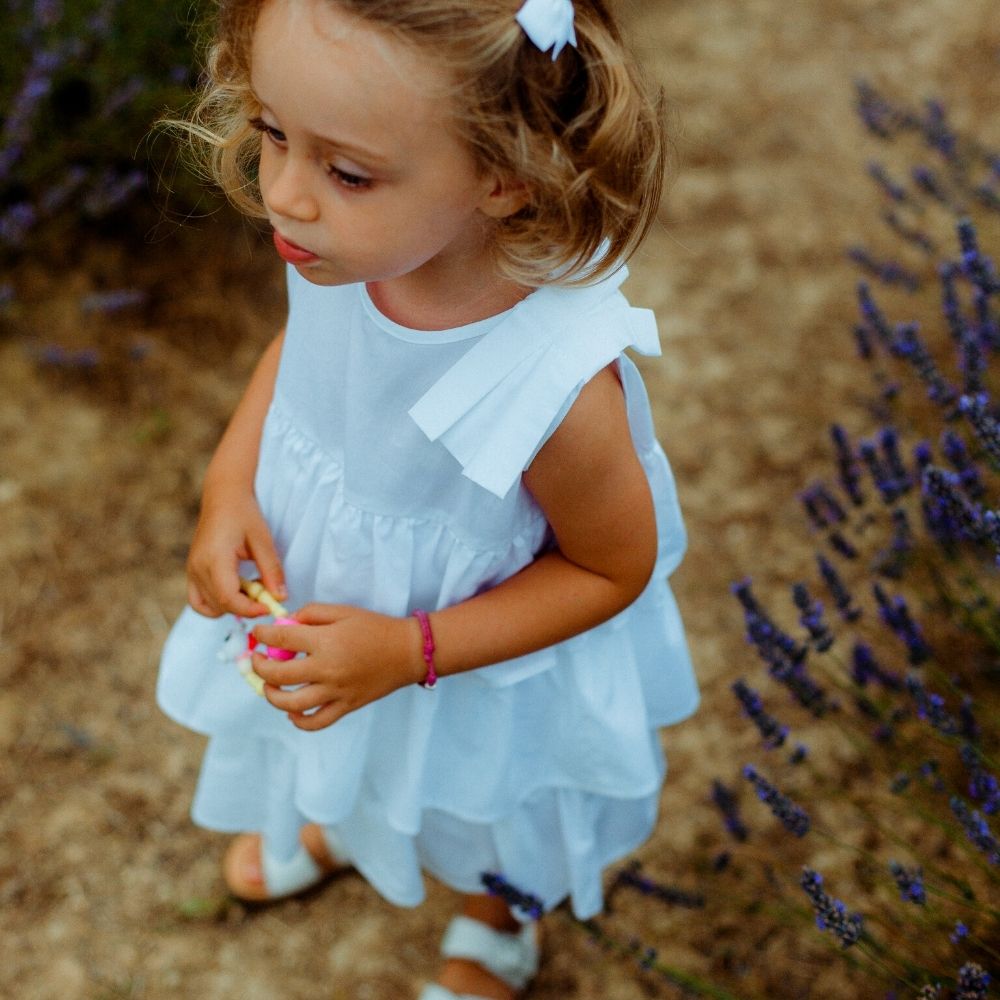 Abito cerimonia e battesimo bambina bianco fino a 3 anni Giulia Mantelline