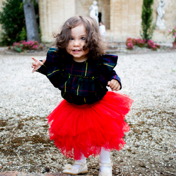 gonna tulle rosso da bambina