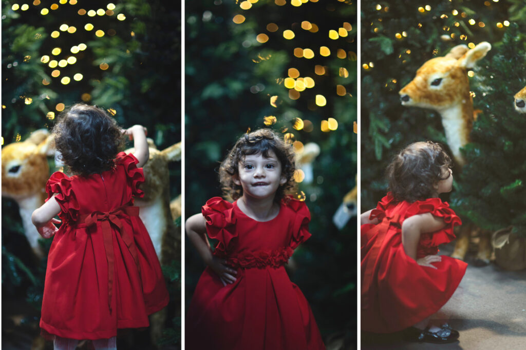 bambina aspetta il Natale