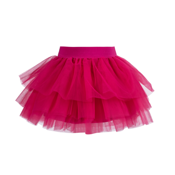 gonna Sofi in tulle seta elegante da bambina color lampone