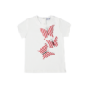 maglietta Alice a manica corta in cotone con farfalle a righe rosse Giulia Mantelline