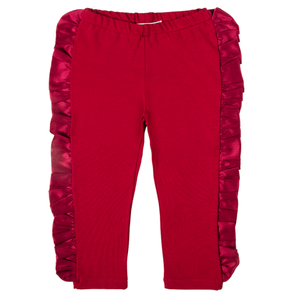 pantalone rosso in cotone da bambina fino a 5 anni