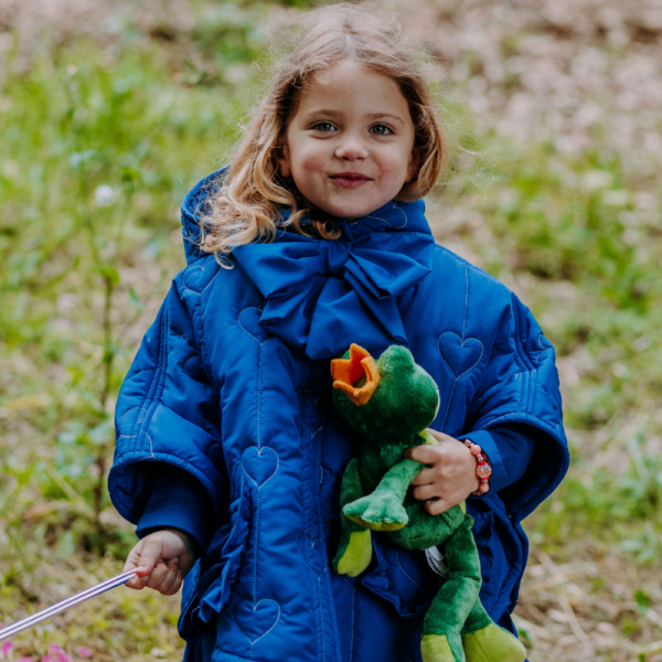 mantellina fata turchina bluette da bambina invernale