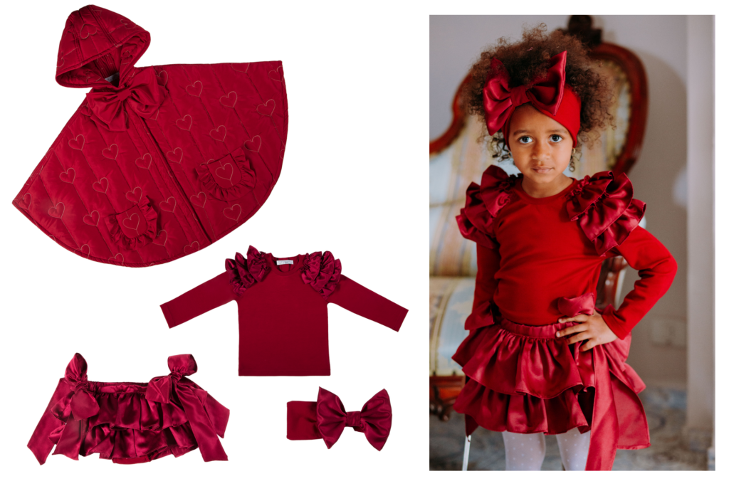 outfit natalizio rosso firmato Giulia Mantelline