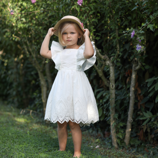 abito elegante in pizzo San Gallo