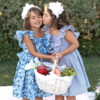 abito isabel a fior e a righe in cotone fino a 5 anni