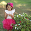 pagliaccetto rosa da bambina con fiocco