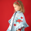 mantella da bambina in jeans dipinta a mano