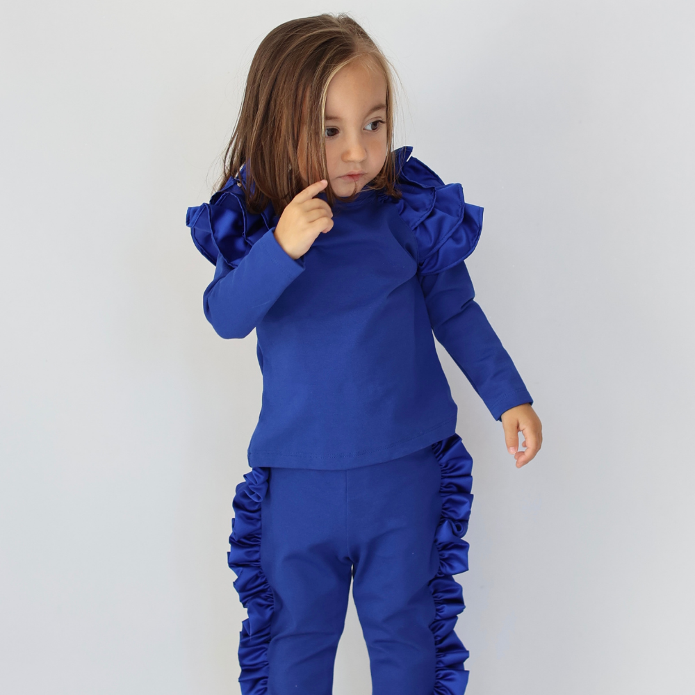 completo da bambina maglia e pantalone color bluette fino a 3 anni