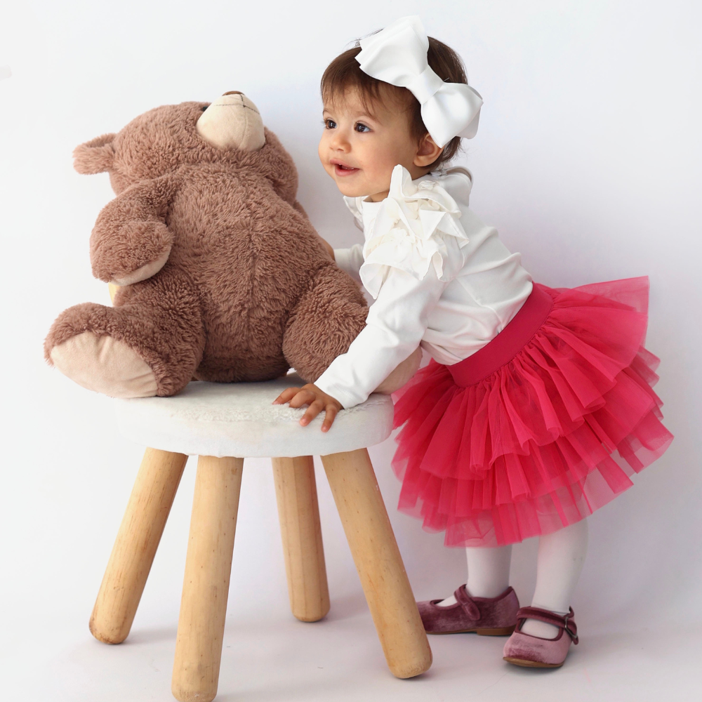 gonna in tulle sofi da bambina fuxia fino a 24 mesi