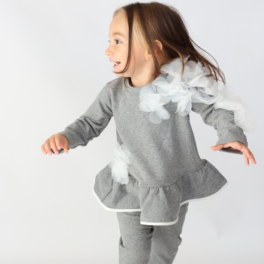 maglia e pantalone in cotone da bambina felpato caldo da neonata