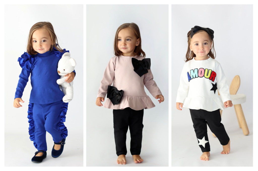 maglia e leggings da bambina taglie fino a 5 anni